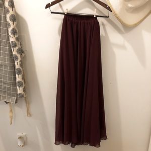 Maroon / Burgundy Maxi Skirt